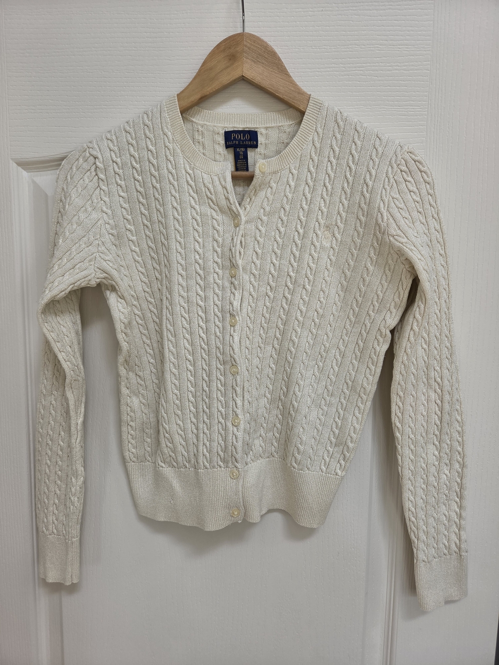 Polo by Ralph Lauren Cream Cable Knit Cardigan
